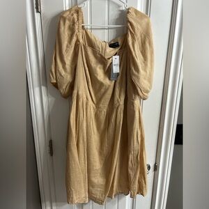 Cream Colored puff sleeve babydoll dress